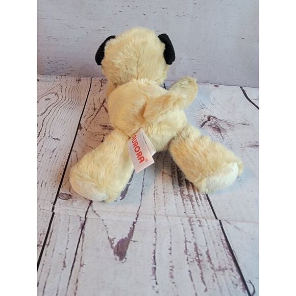 Aurora Tan Pug Plush Stuffed Animal Bean Bag Puppy Dog - Picture 3 of 7